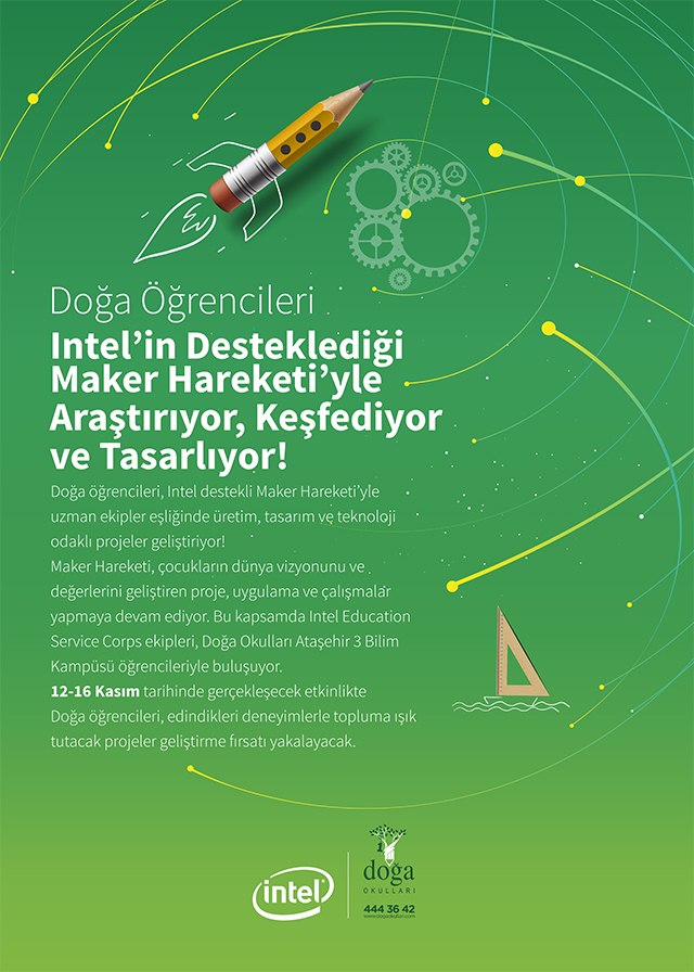 INTEL EDUCATION SERVICE CORPS İLE DOĞA ÖĞRENCİLERİ MAKER HAREKETİ'NDE BULUŞUYOR!